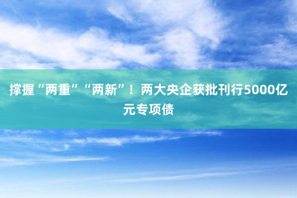 撑握“两重”“两新”！两大央企获批刊行5000亿元专项债
